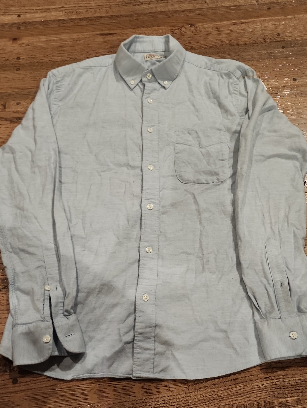 Faherty Light Blue Casual Button-Down Shirt